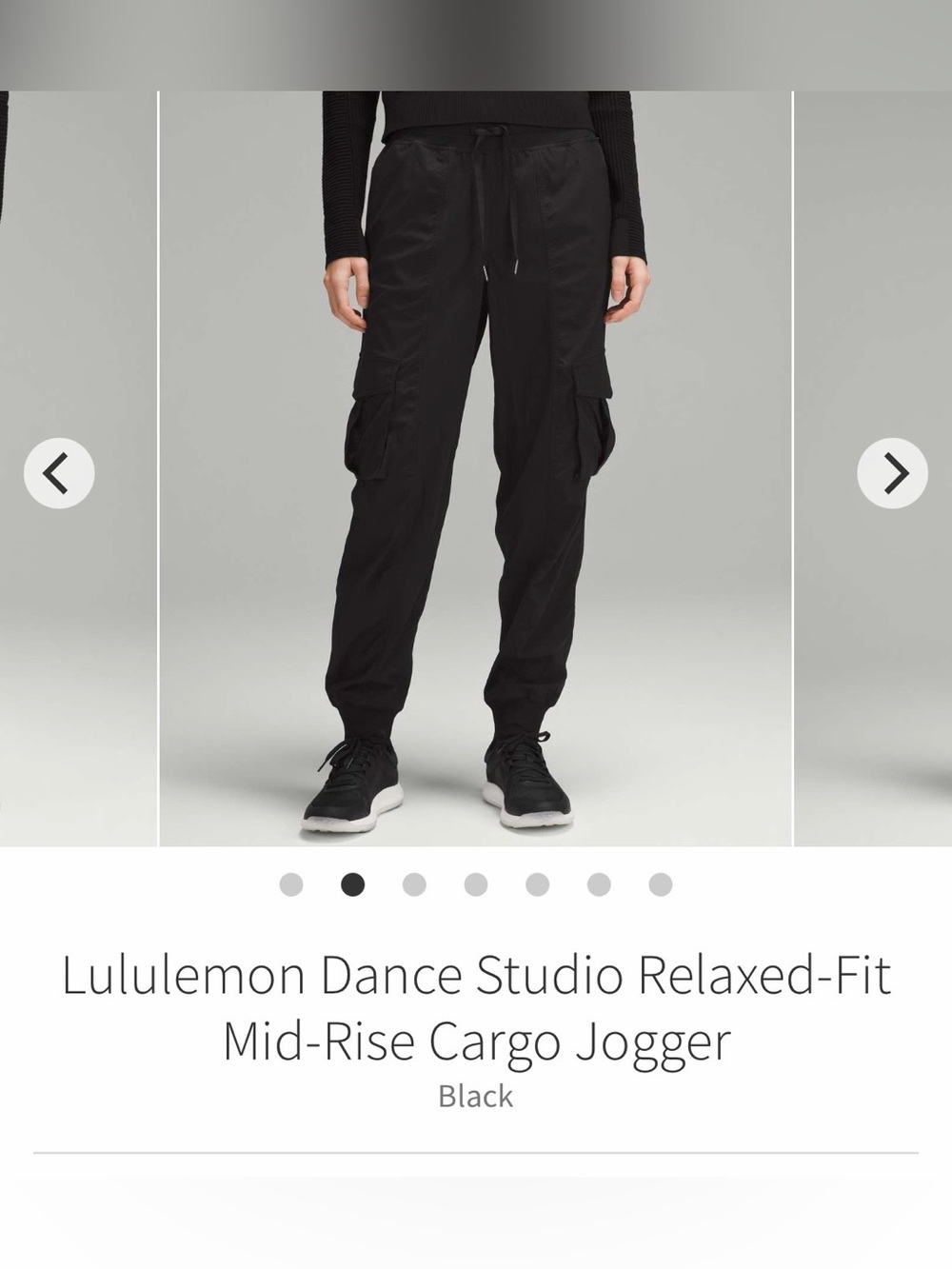 Lululemon Dance Studio Cargo Joggers Black S